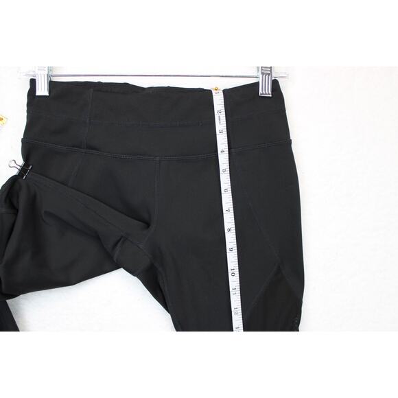 Athleta Mesh Capri Leggings Women S Black Drawstring Athleisure Fitness Yoga - Picture 5 of 15